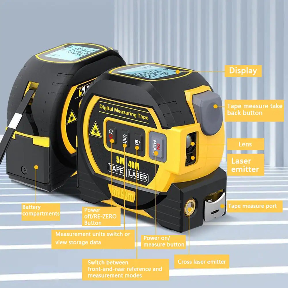 RooYard™ 3 In 1 Laser Tape Measure